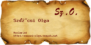 Szécsi Olga névjegykártya