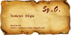 Szécsi Olga névjegykártya