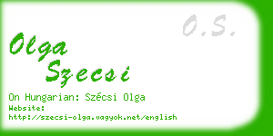 olga szecsi business card
