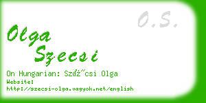 olga szecsi business card